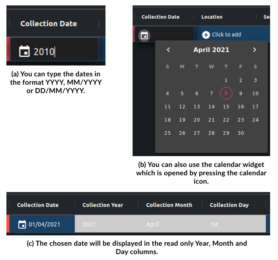 Visual Guide For Adding Date Details