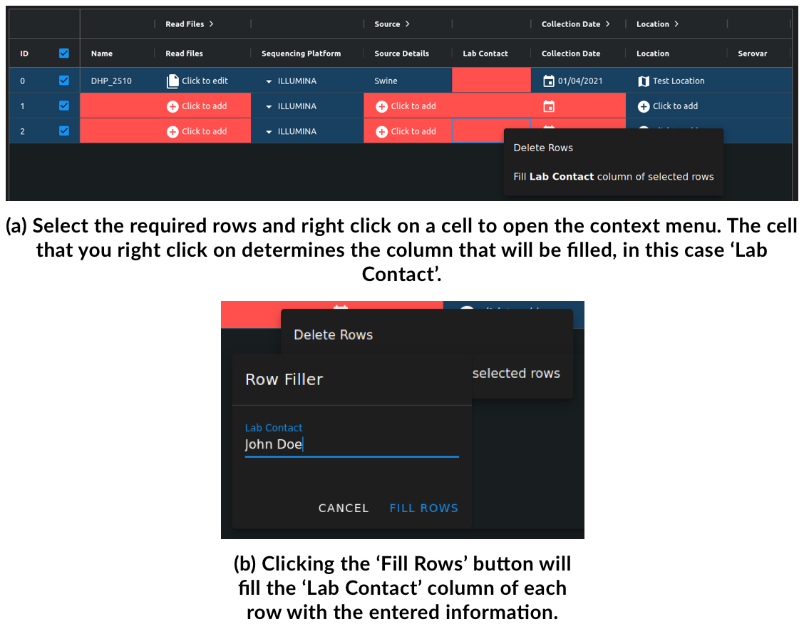 Visual Guide For Filling Multiple Rows
